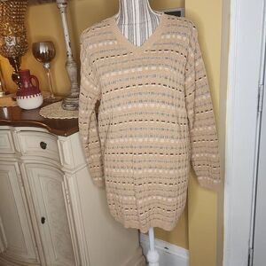 Liz Claiborne women's vneck long sweater women's size L